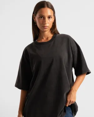Luxe Oversized Tee - Washed Black