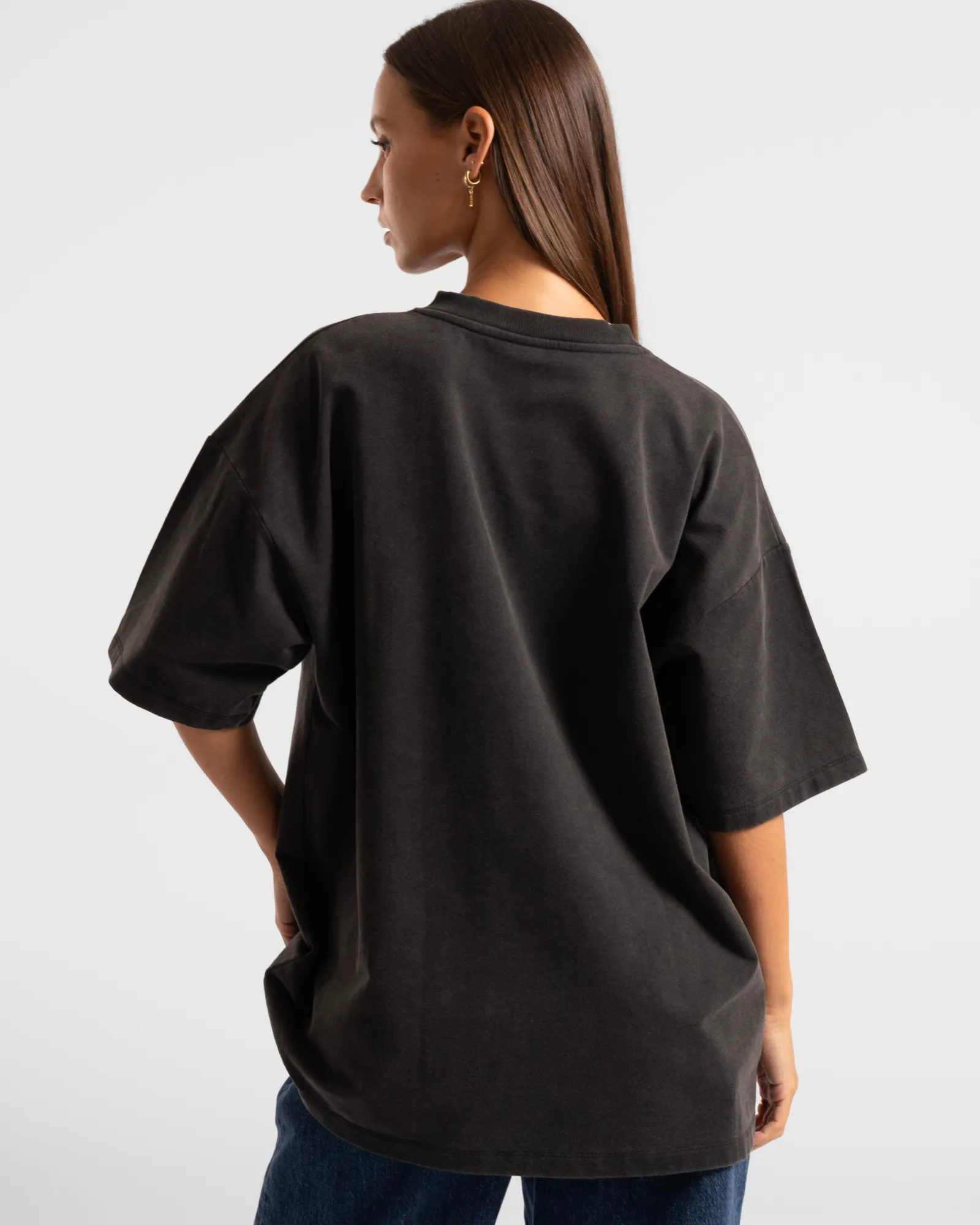 Luxe Oversized Tee - Washed Black