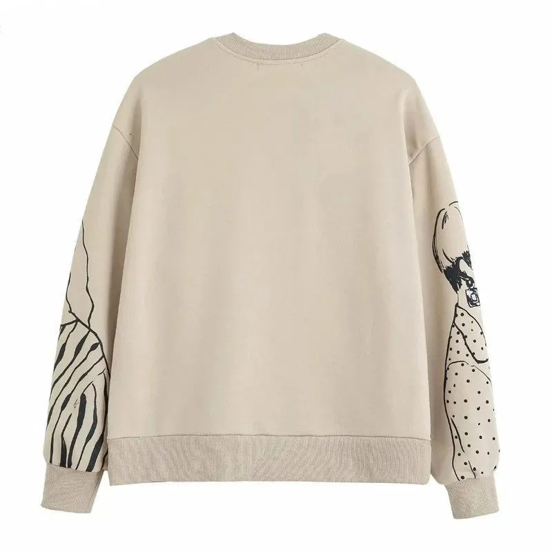 LuxeKnit | Locker sitzende Sweatshirts mit Wolldruck
