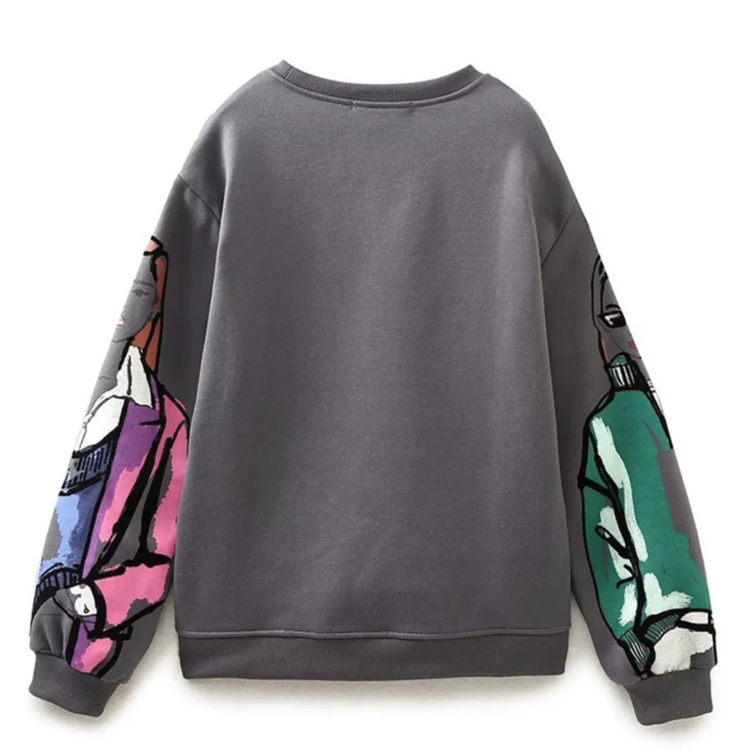 LuxeKnit | Locker sitzende Sweatshirts mit Wolldruck