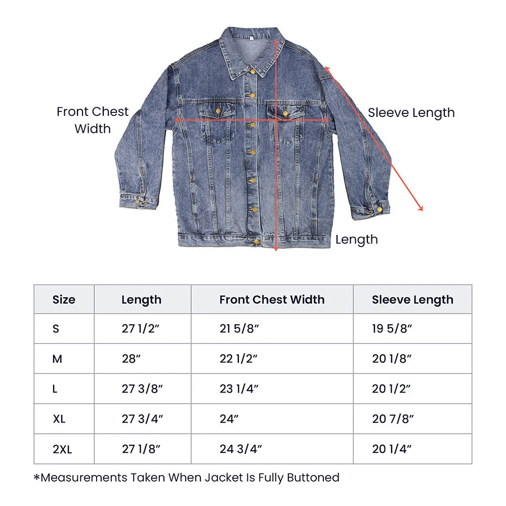 Magical Unicorn Sprinkle a Little Magic Oversized Women's DTG Denim Jacket