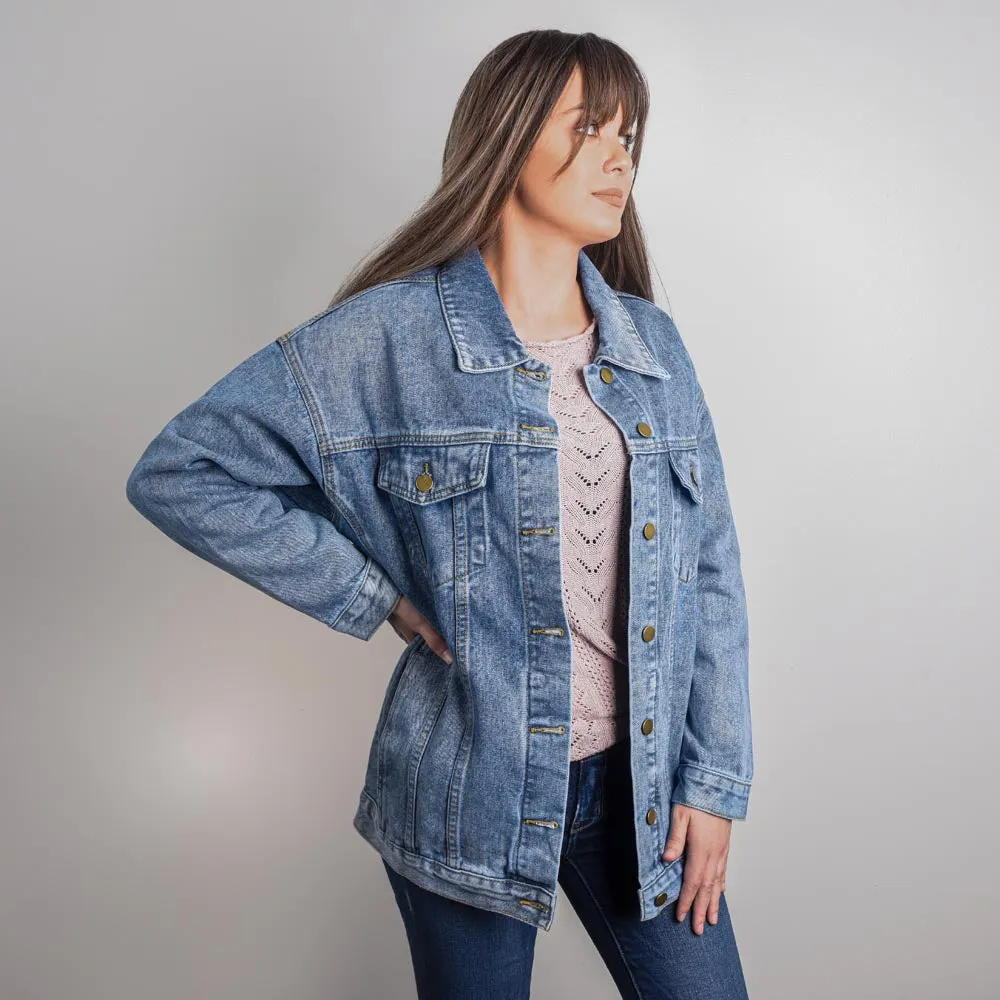Magical Unicorn Sprinkle a Little Magic Oversized Women's DTG Denim Jacket