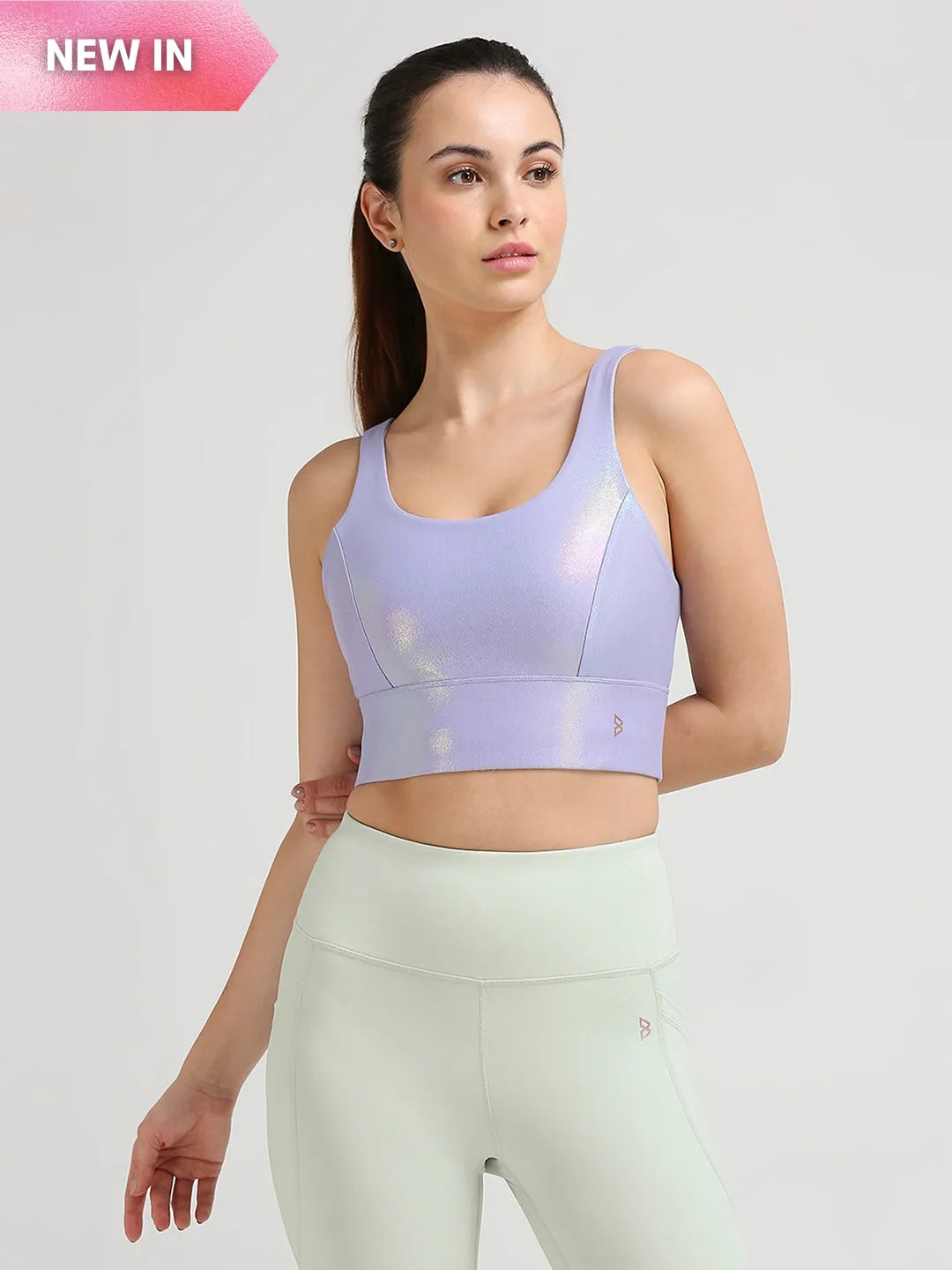 Make You Look Good Lavender Holo Crop Top