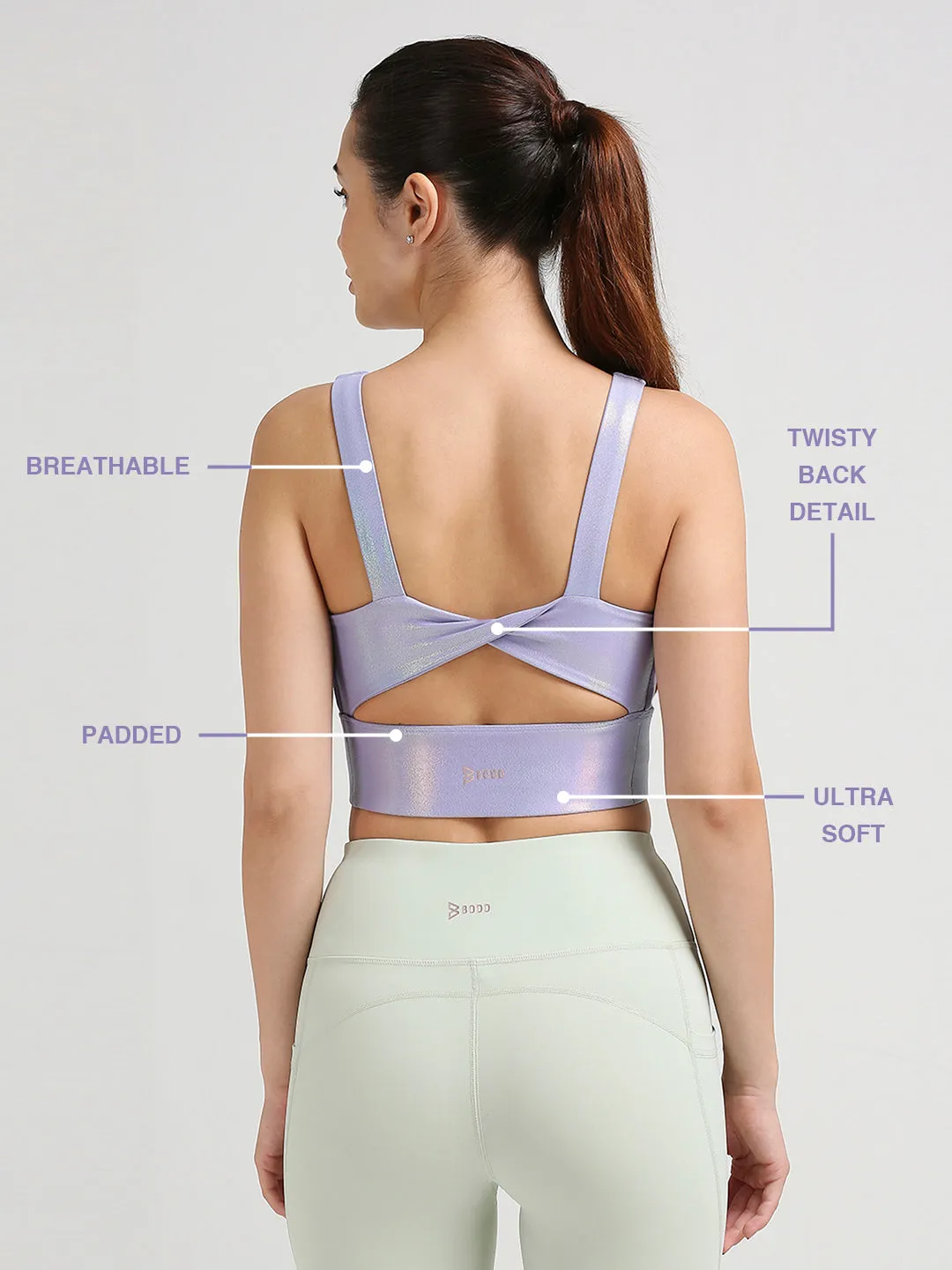 Make You Look Good Lavender Holo Crop Top