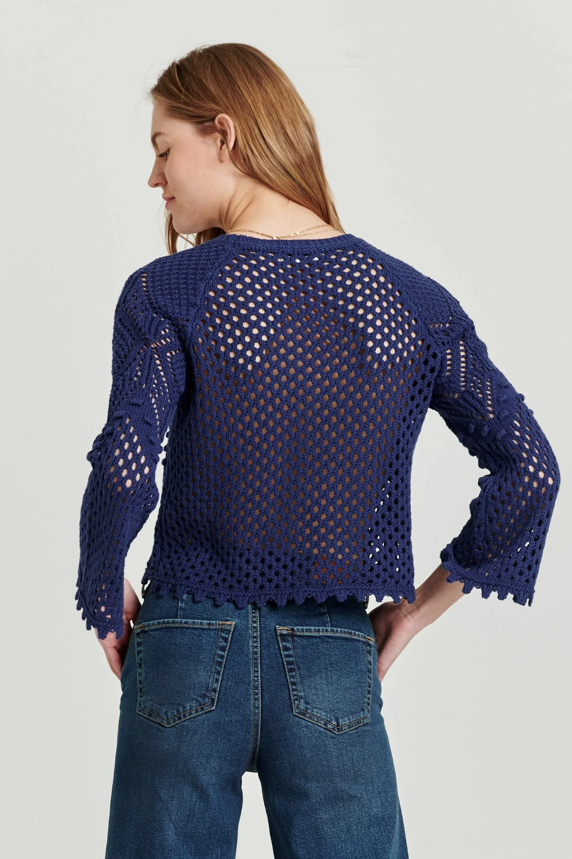 Marissa Crochet Mesh Sweater