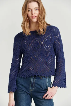 Marissa Crochet Mesh Sweater