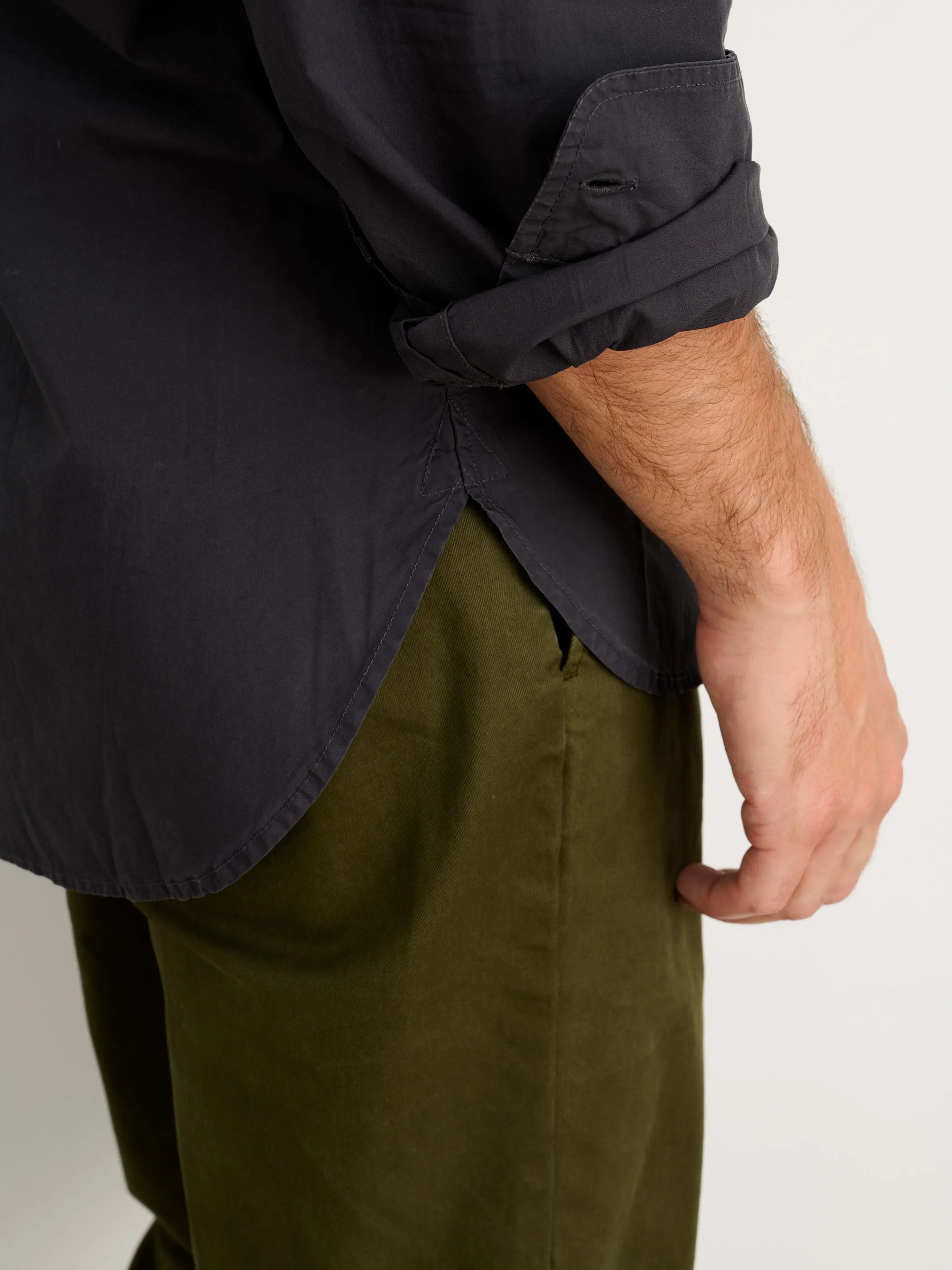 Men | Easy Shirt | Cotton Poplin Washed Black