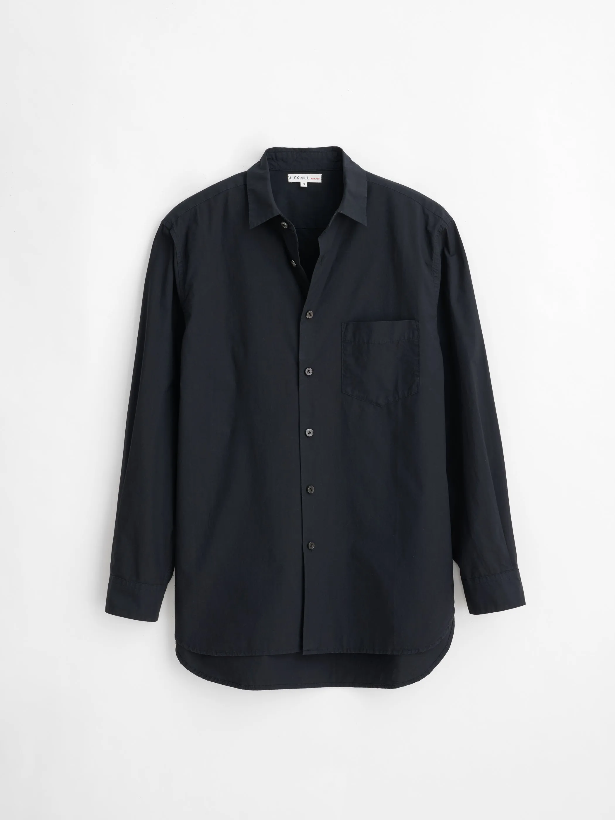 Men | Easy Shirt | Cotton Poplin Washed Black