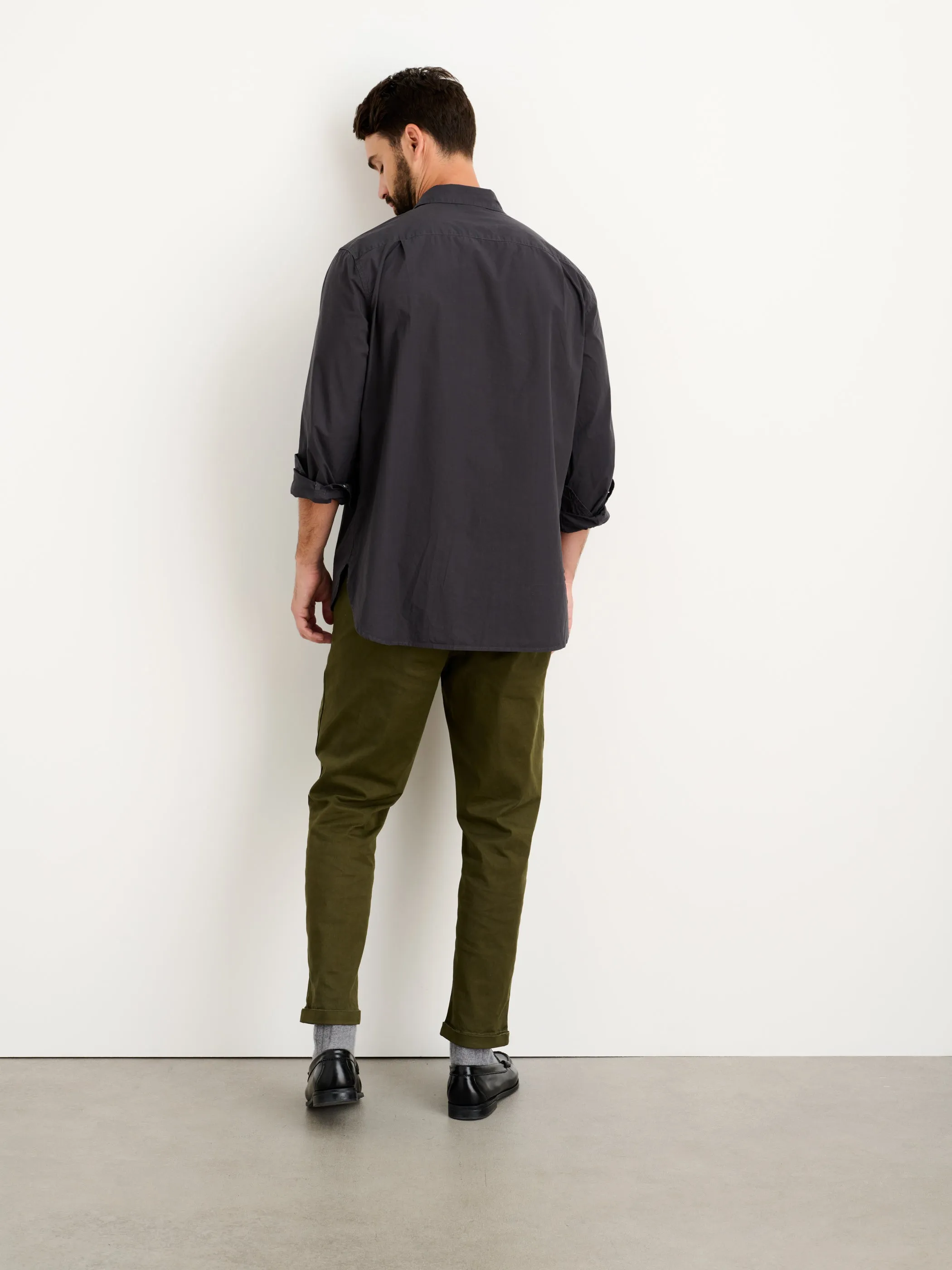 Men | Easy Shirt | Cotton Poplin Washed Black