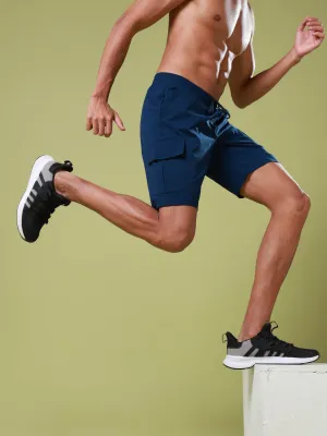 Men Solid Slim Fit Shorts with TS FLEXI