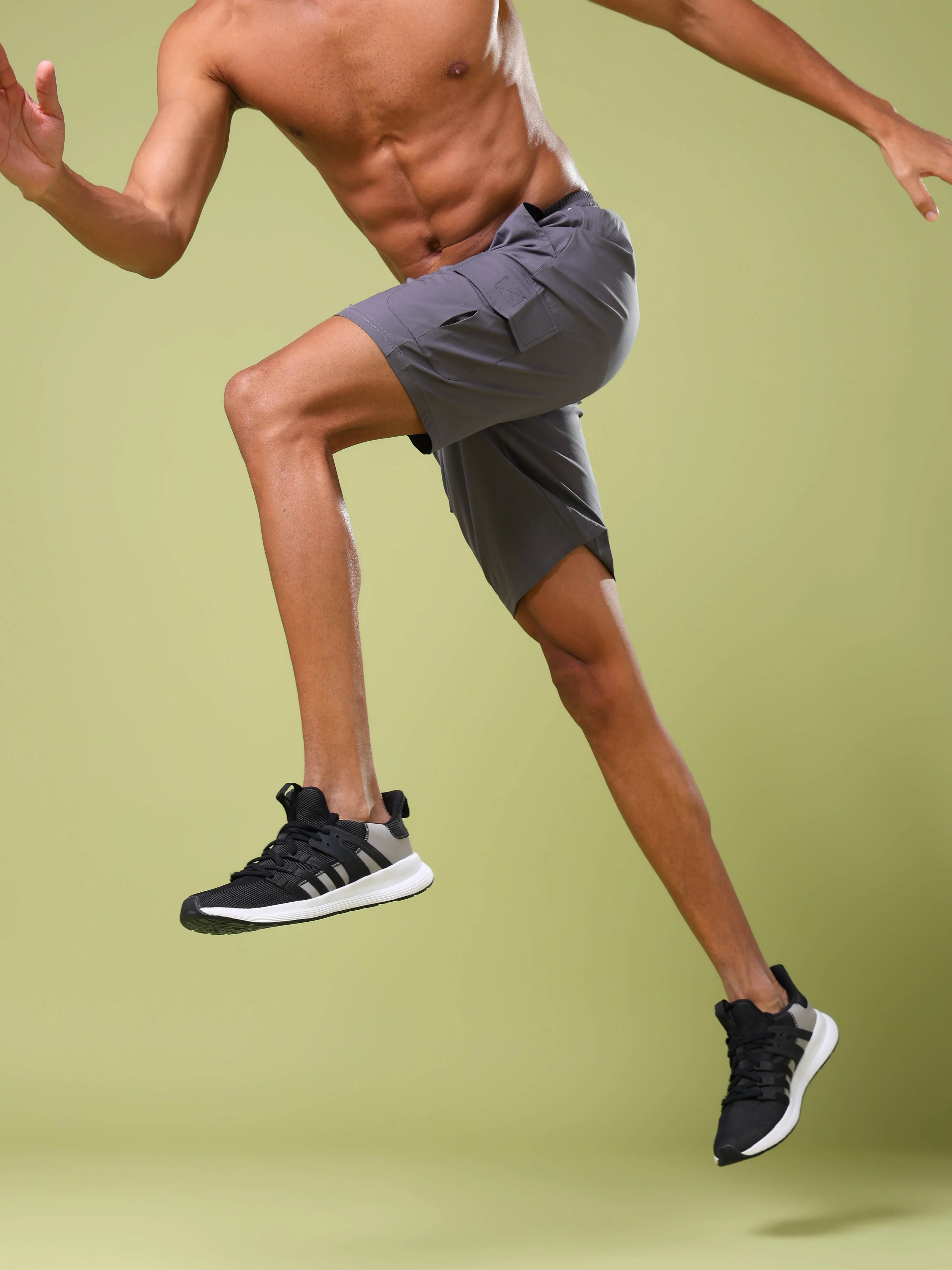 Men Solid Slim Fit Shorts with TS FLEXI