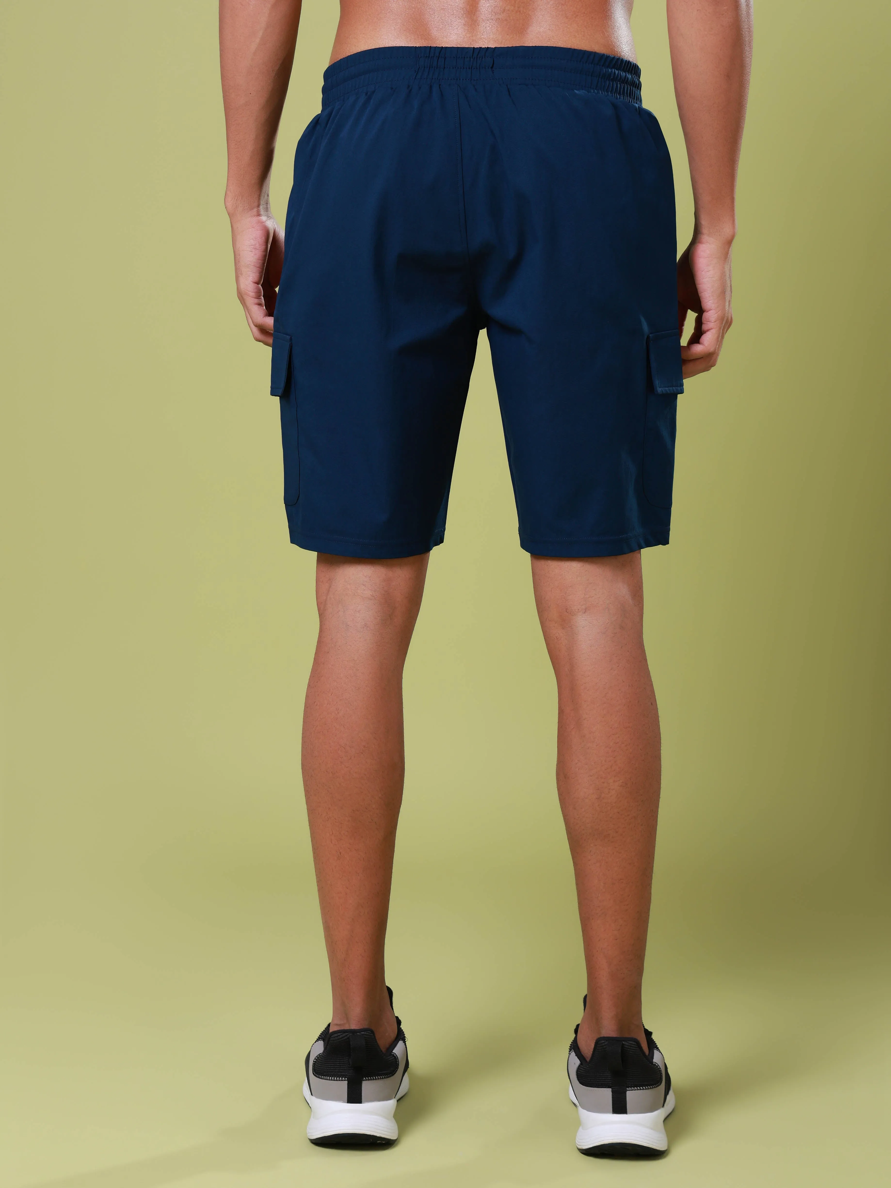 Men Solid Slim Fit Shorts with TS FLEXI
