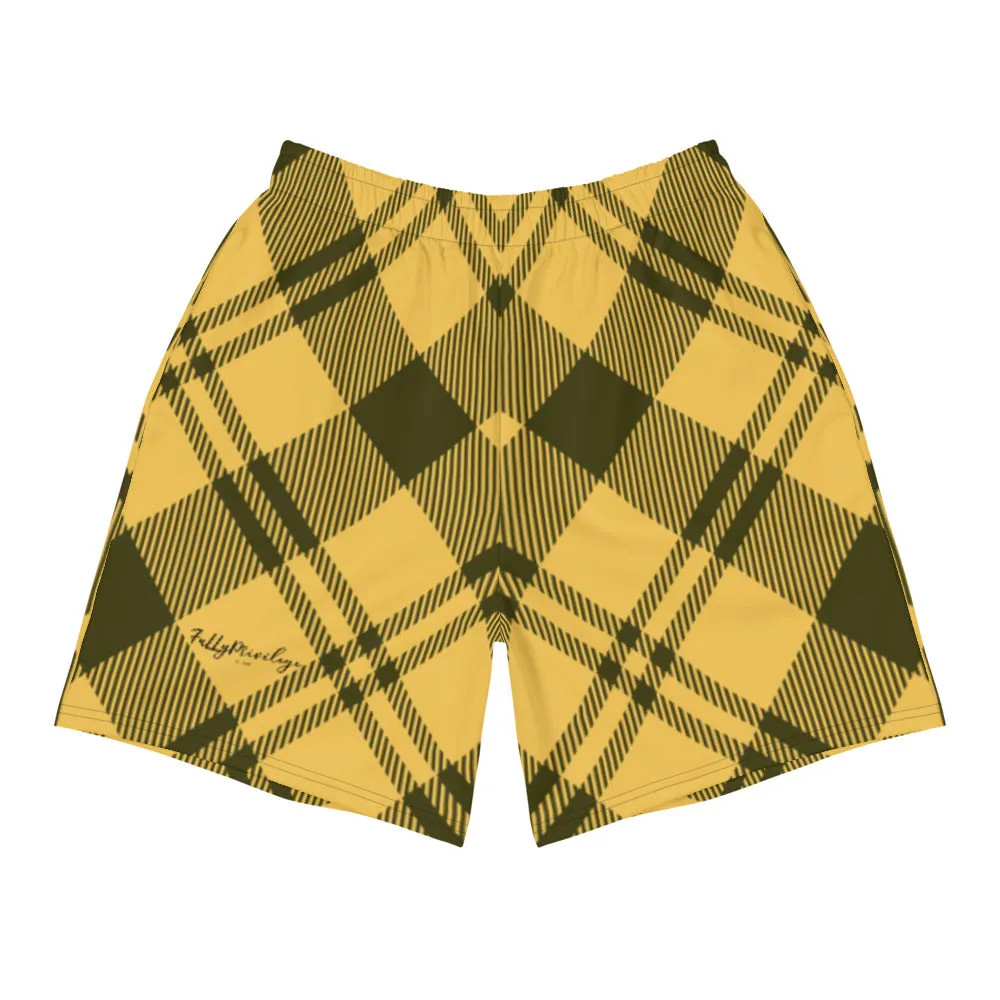 Men's Athletic Long Plaid Shorts