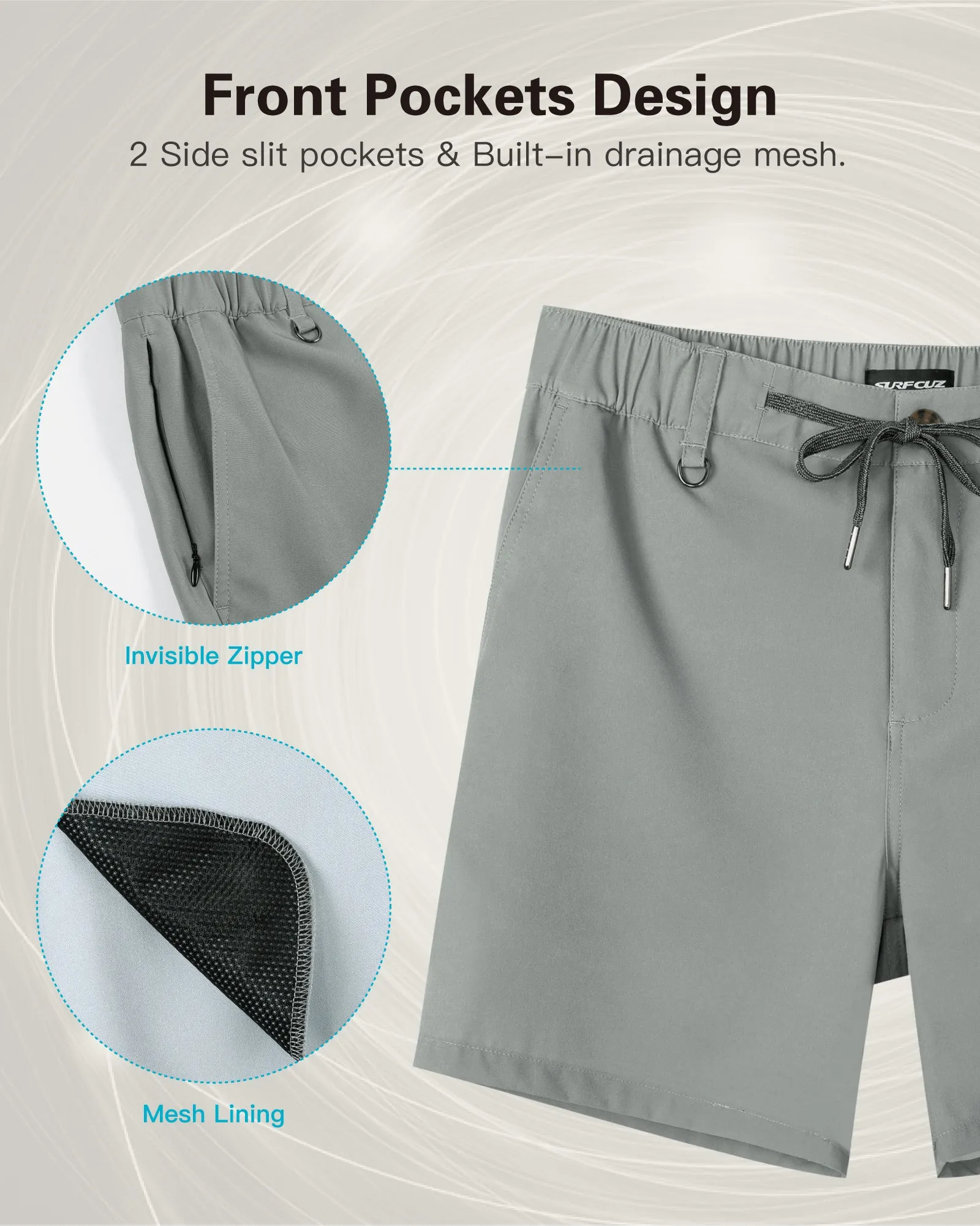 Men's Casual 5 Inch Athletic Workout Quick-Dry Shorts With Muti-pockets