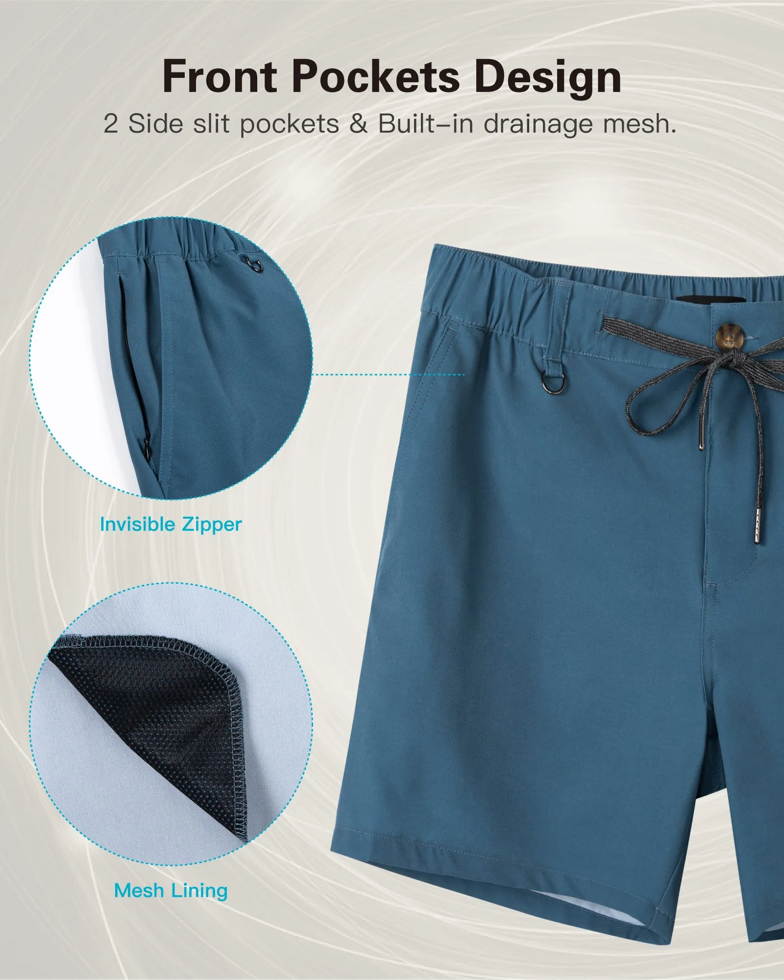 Men's Casual 5 Inch Athletic Workout Quick-Dry Shorts With Muti-pockets