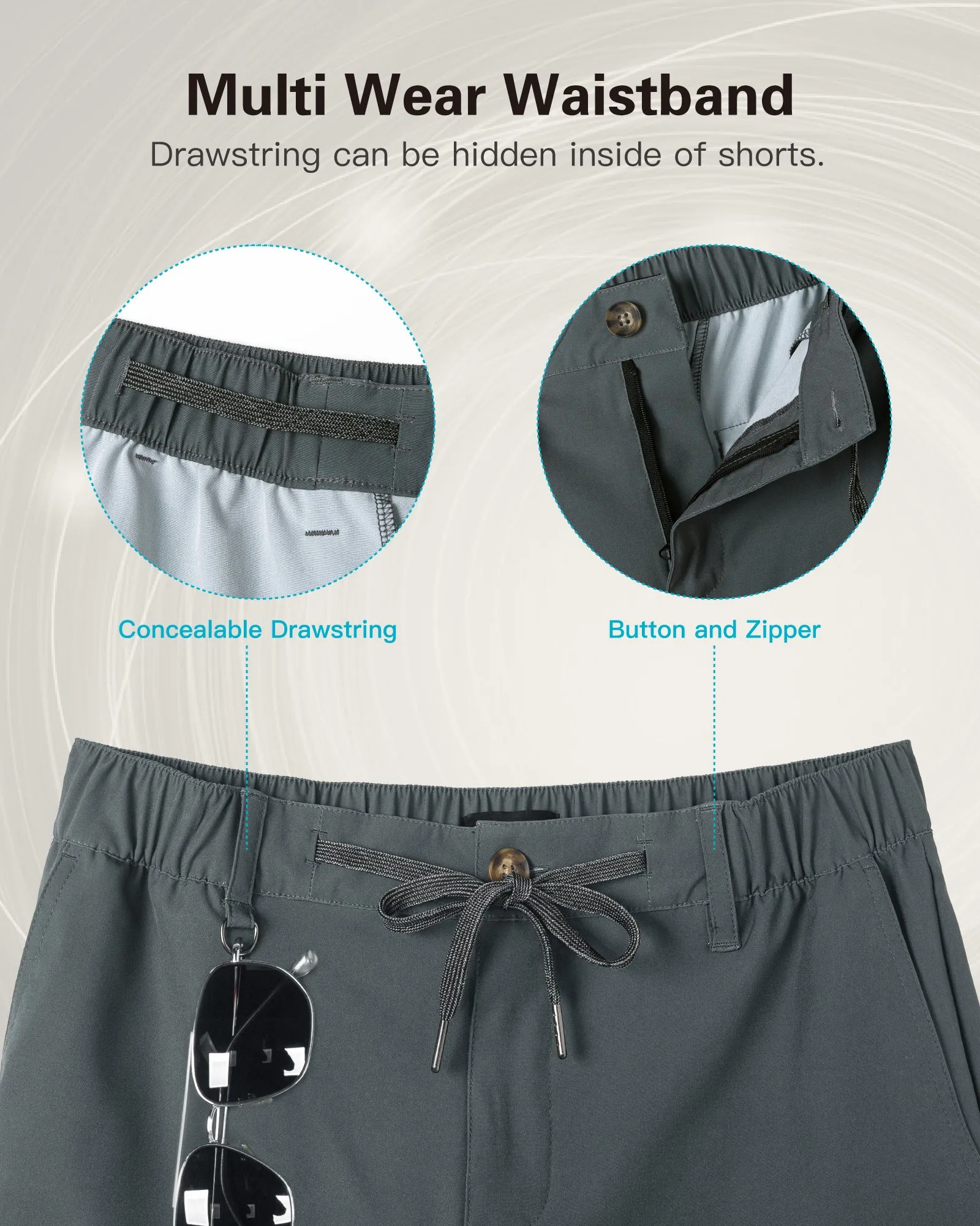 Men's Casual 5 Inch Athletic Workout Quick-Dry Shorts With Muti-pockets