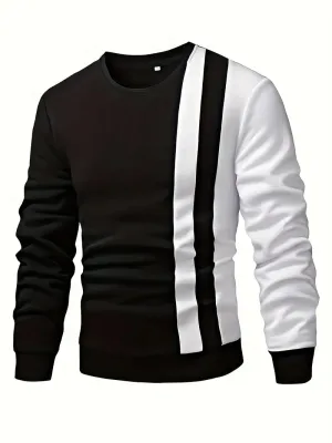 Men's casual pullover modern colour block design for everyday wear - versatile layering top in soft fabric