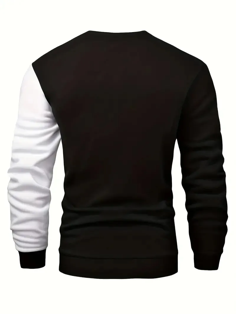 Men's casual pullover modern colour block design for everyday wear - versatile layering top in soft fabric