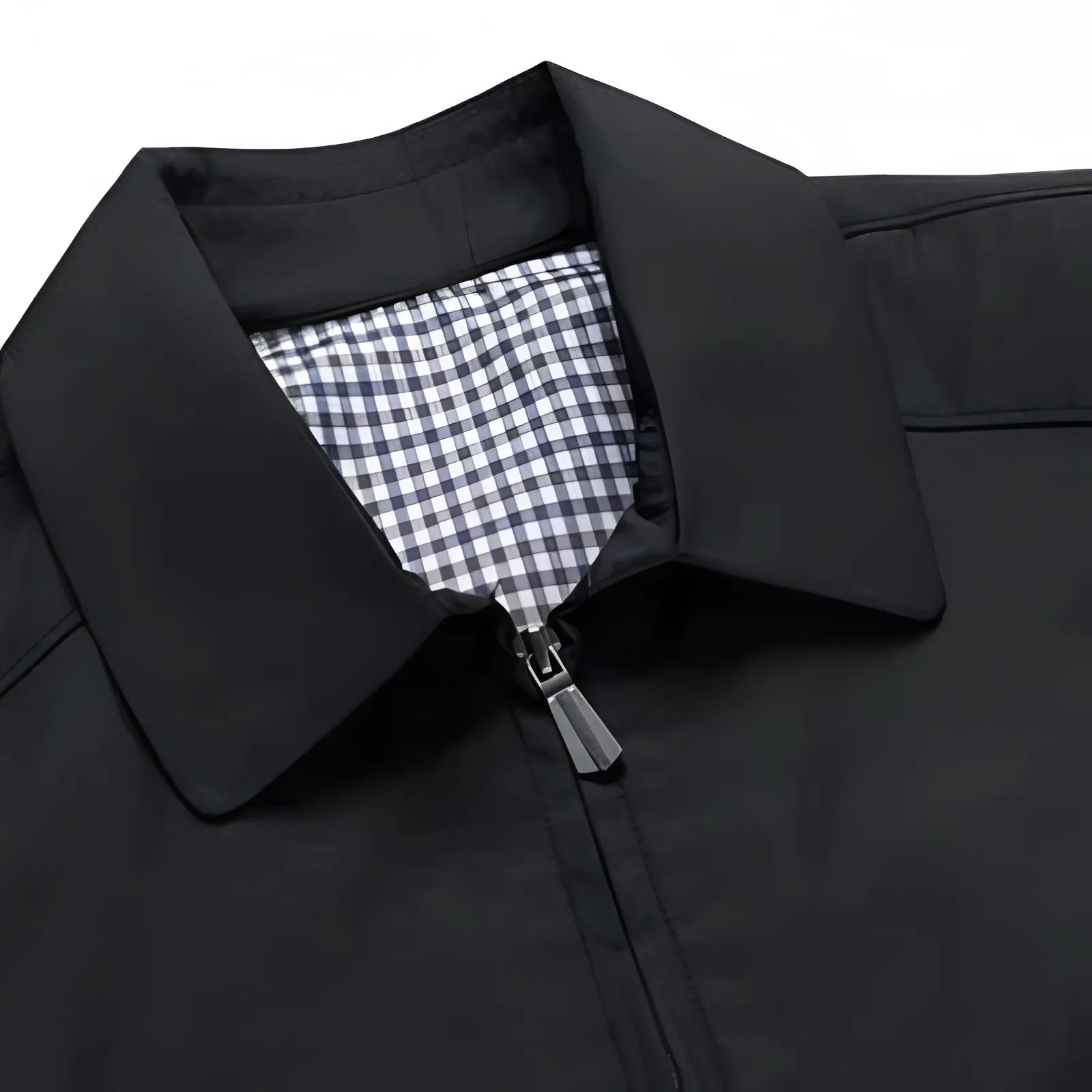 Men's Lightweight Casual Jacket - Long Sleeve - Zip Closure - Point Collar - Spring/Fall Outerwear
