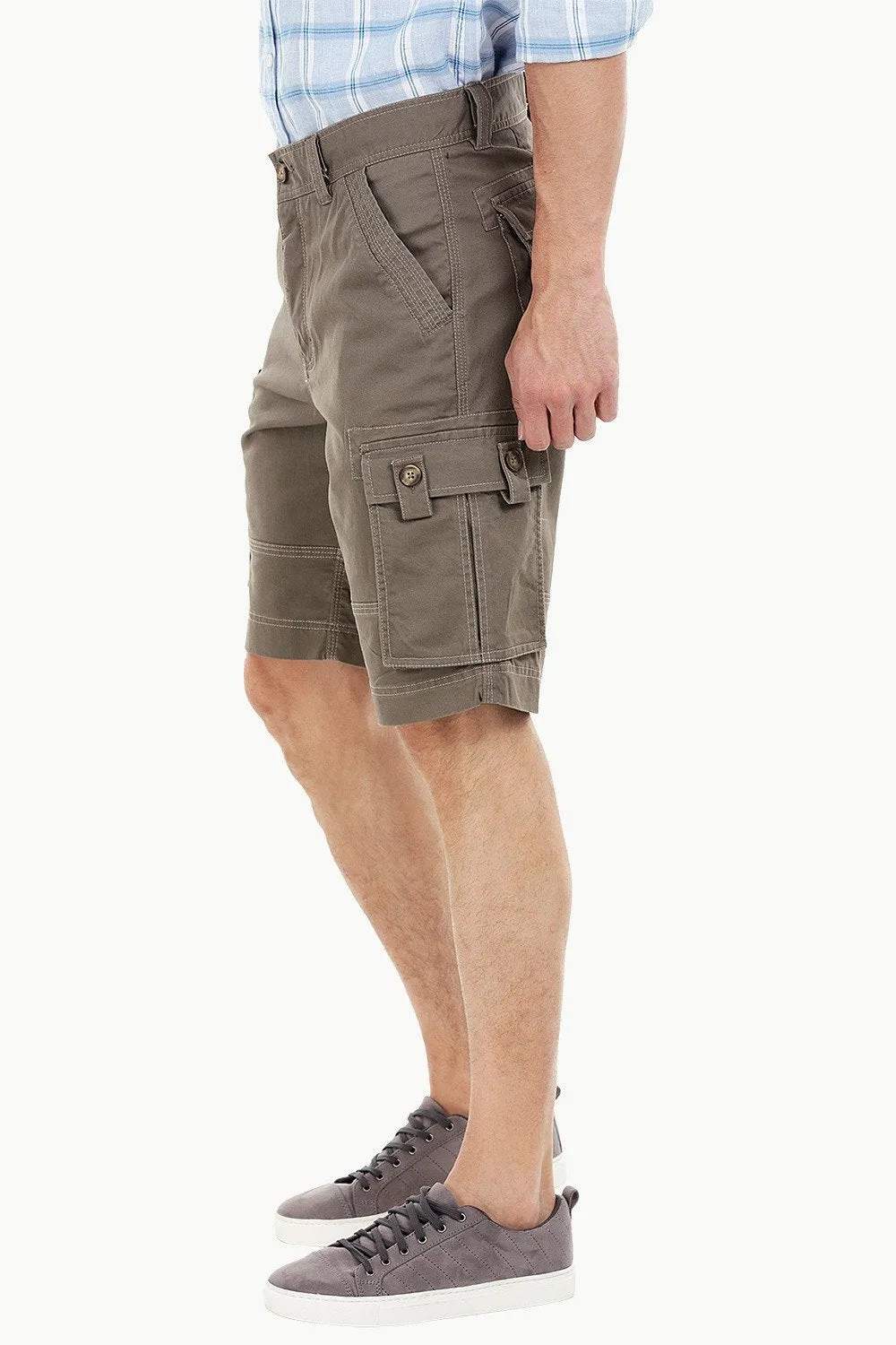 Mens Olive Green Cargo Summer Shorts