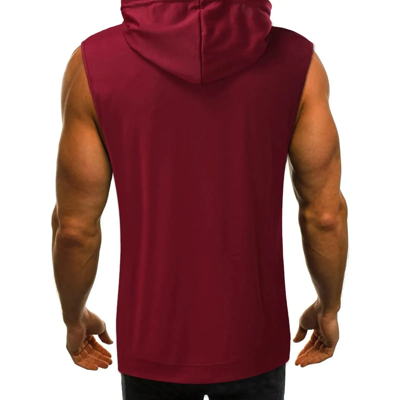 Men's Sleeveless Hooded Tank Top with Drawstrings
