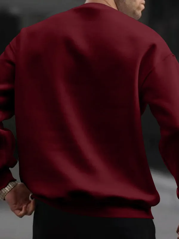 Men's Solid Color Oversized Long Sleeve Sweatshirts