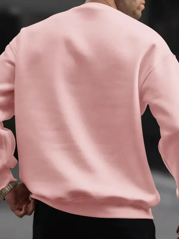 Men's Solid Color Oversized Long Sleeve Sweatshirts