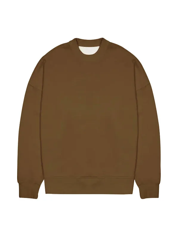 Men's Solid Color Oversized Long Sleeve Sweatshirts