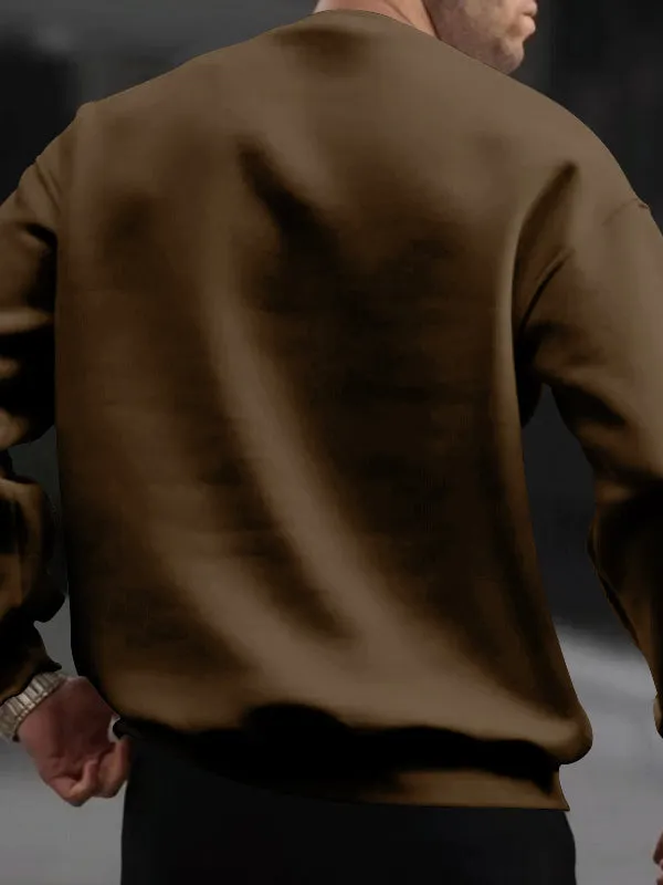 Men's Solid Color Oversized Long Sleeve Sweatshirts