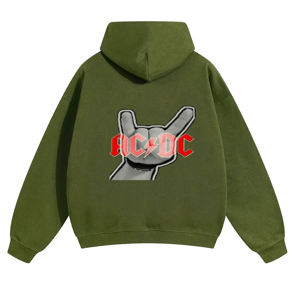 Mens Vintage ACDC Rock Band Hoodies