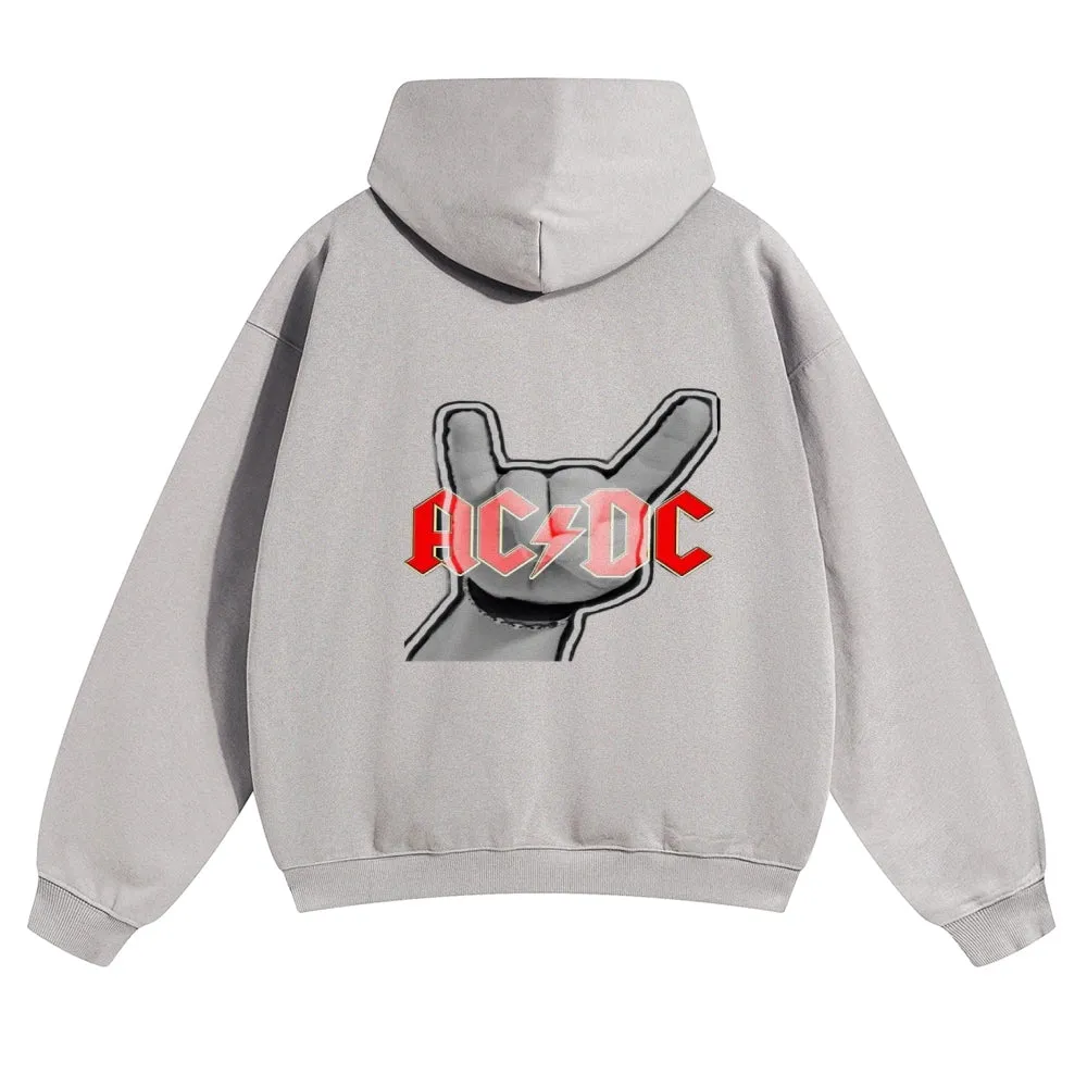 Mens Vintage ACDC Rock Band Hoodies