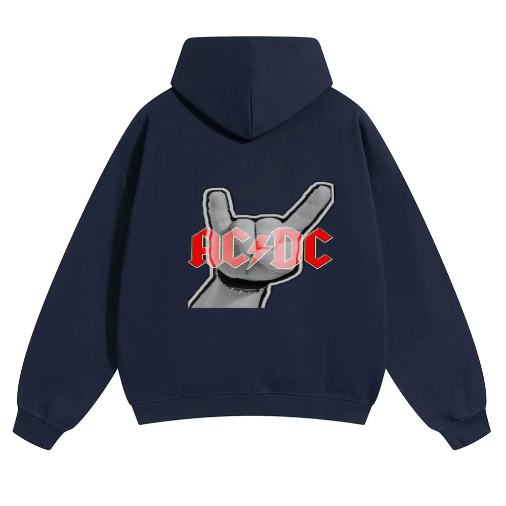 Mens Vintage ACDC Rock Band Hoodies