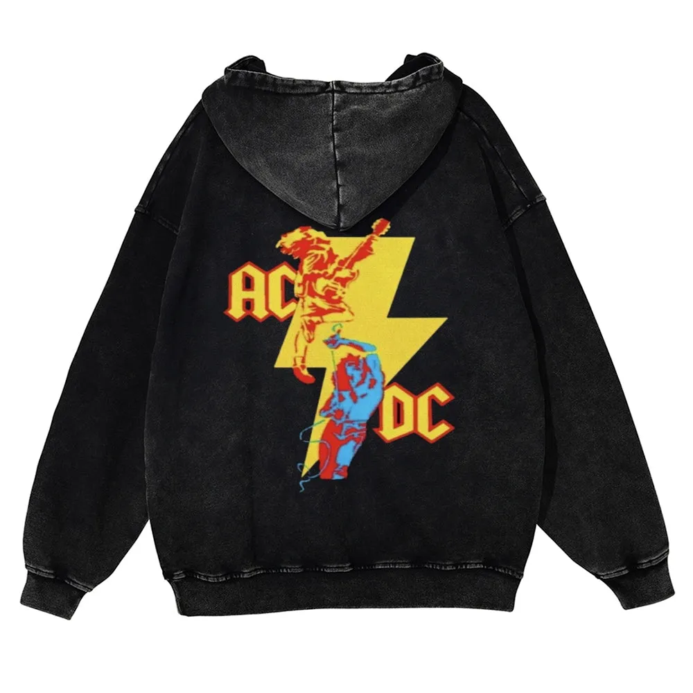 Mens Vintage ACDC Rock Band Hoodies