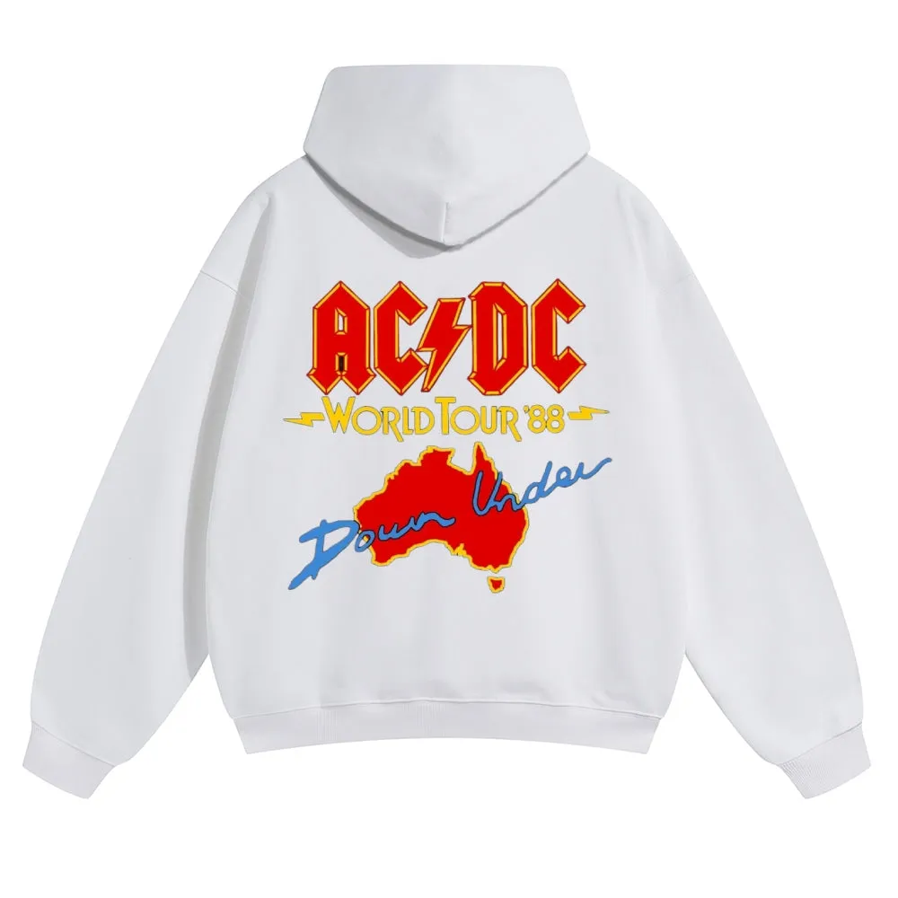 Mens Vintage ACDC Rock Band Hoodies