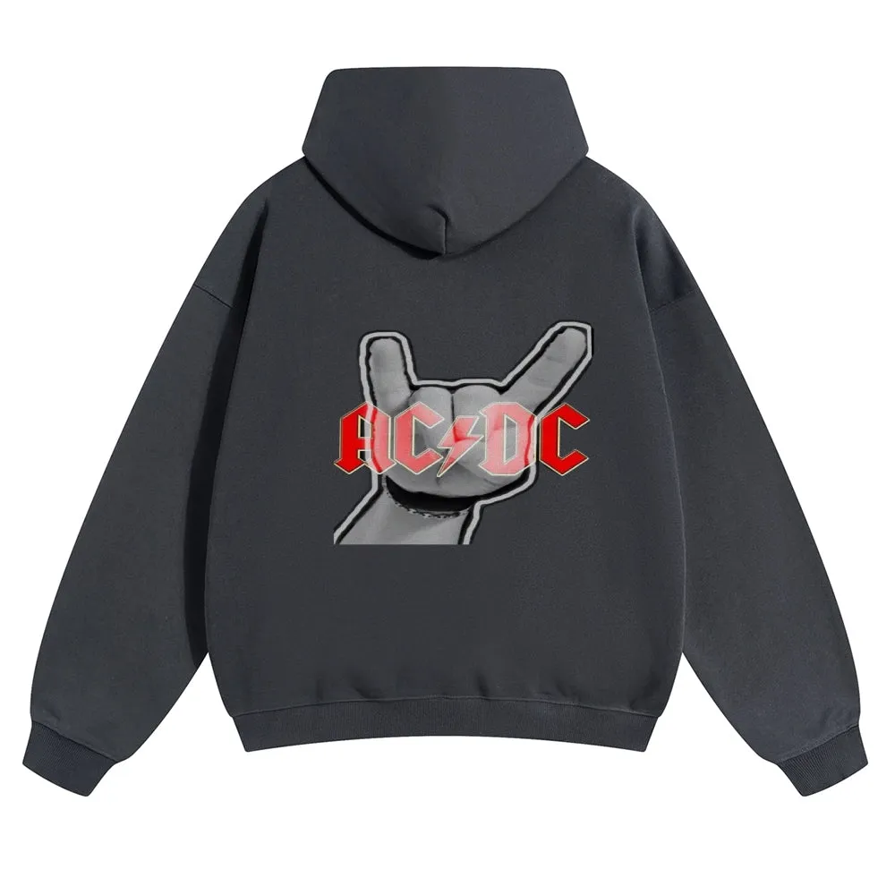 Mens Vintage ACDC Rock Band Hoodies