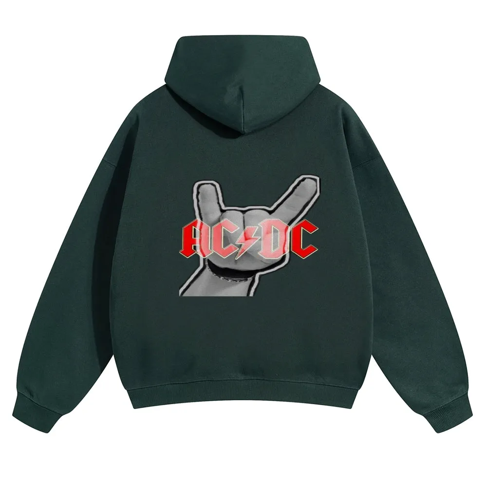 Mens Vintage ACDC Rock Band Hoodies