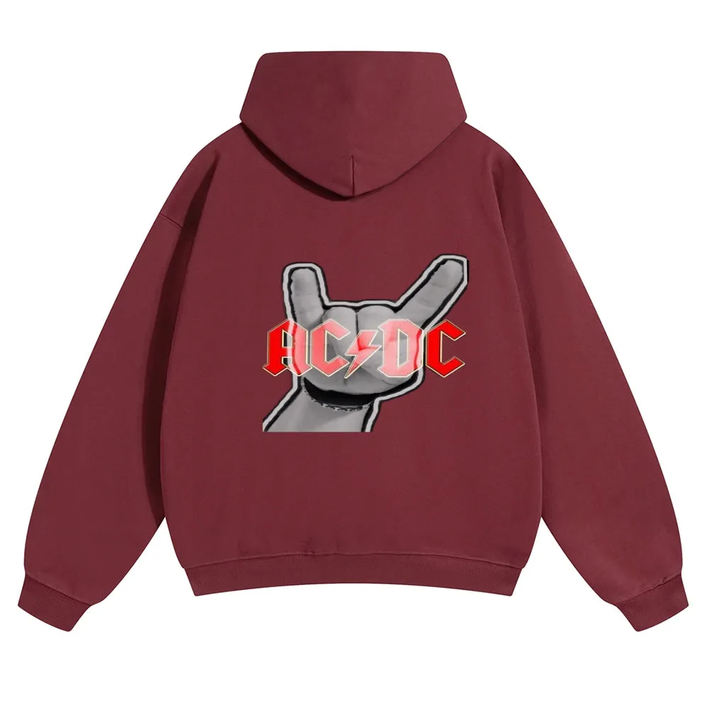 Mens Vintage ACDC Rock Band Hoodies