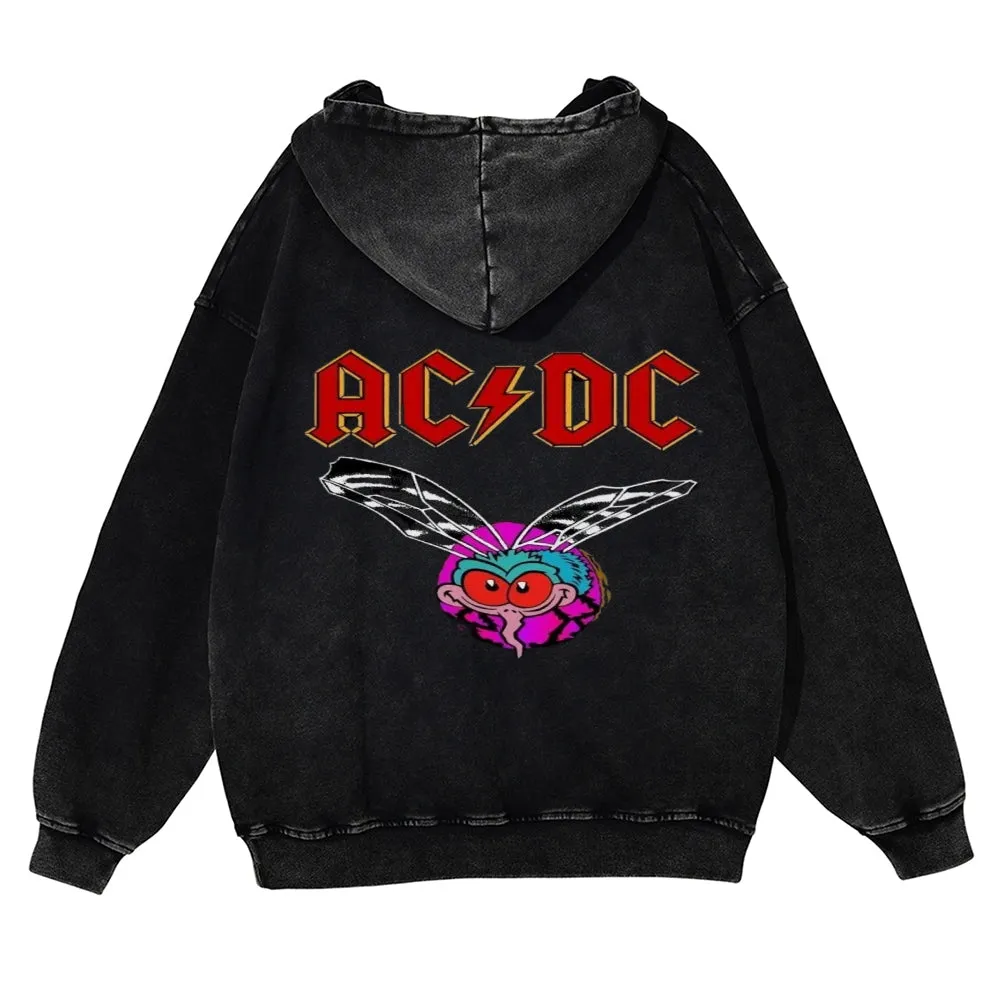 Mens Vintage ACDC Rock Band Hoodies