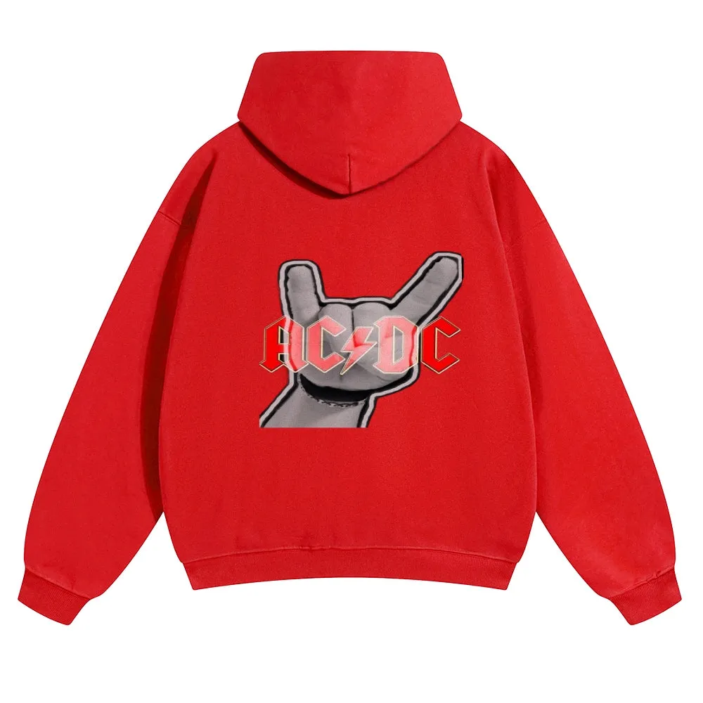 Mens Vintage ACDC Rock Band Hoodies