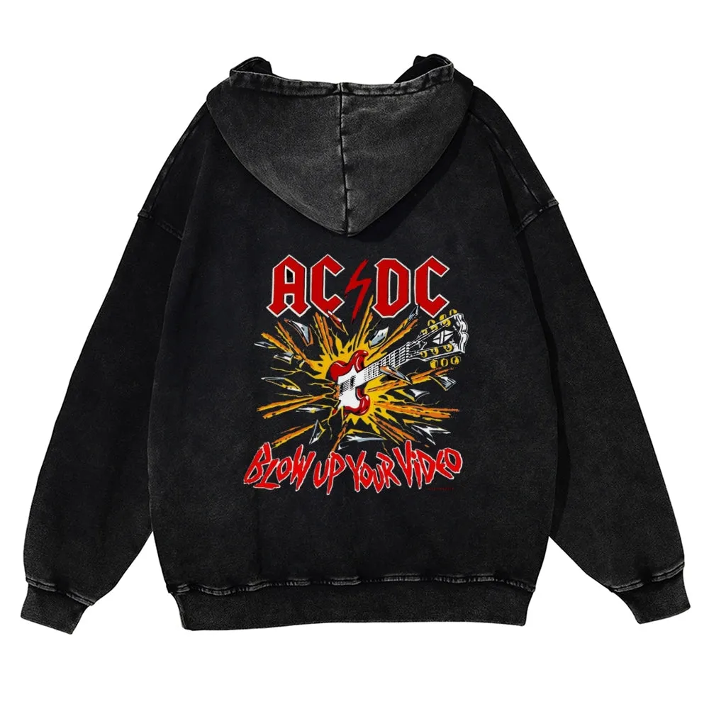 Mens Vintage ACDC Rock Hoodies