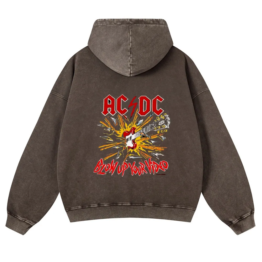 Mens Vintage ACDC Rock Hoodies