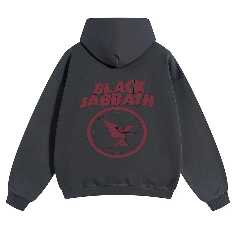 Mens Vintage Black Sabbath Rock Band Hoodies