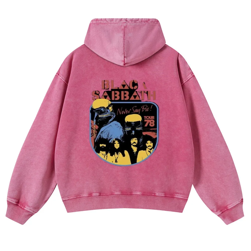 Mens Vintage  Black Sabbath Rock Band Hoodies