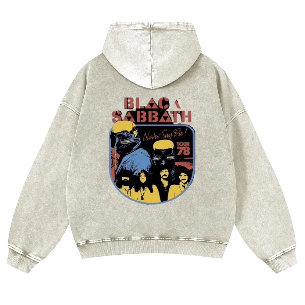 Mens Vintage  Black Sabbath Rock Band Hoodies