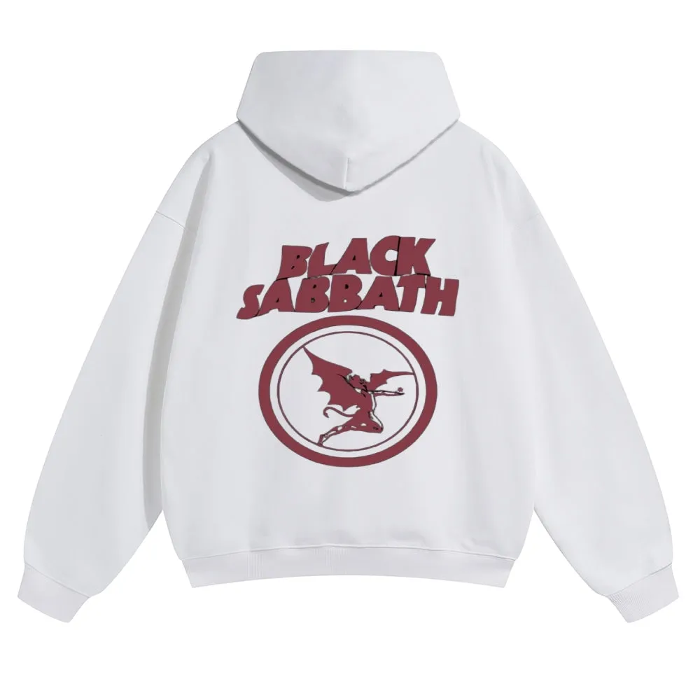 Mens Vintage Black Sabbath Rock Band Hoodies