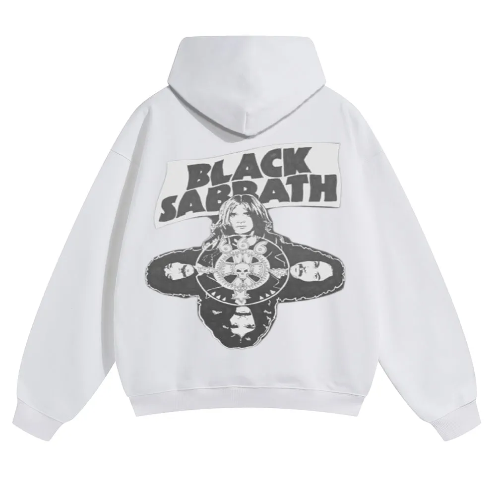 Mens Vintage  Black Sabbath Rock Band Hoodies