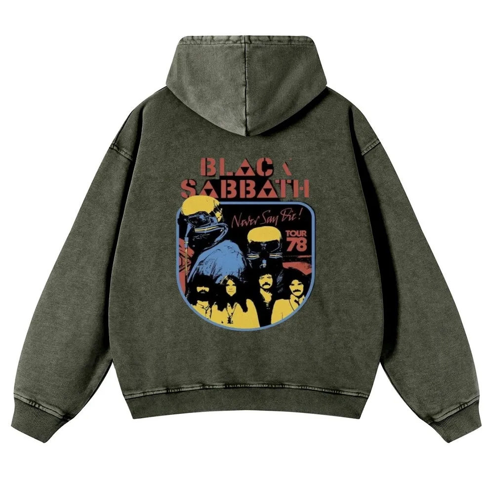 Mens Vintage  Black Sabbath Rock Band Hoodies