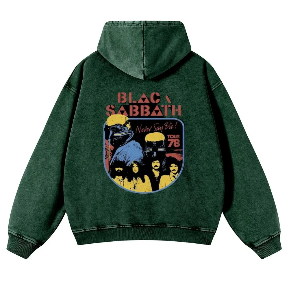 Mens Vintage  Black Sabbath Rock Band Hoodies