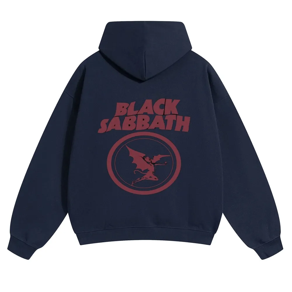 Mens Vintage Black Sabbath Rock Band Hoodies