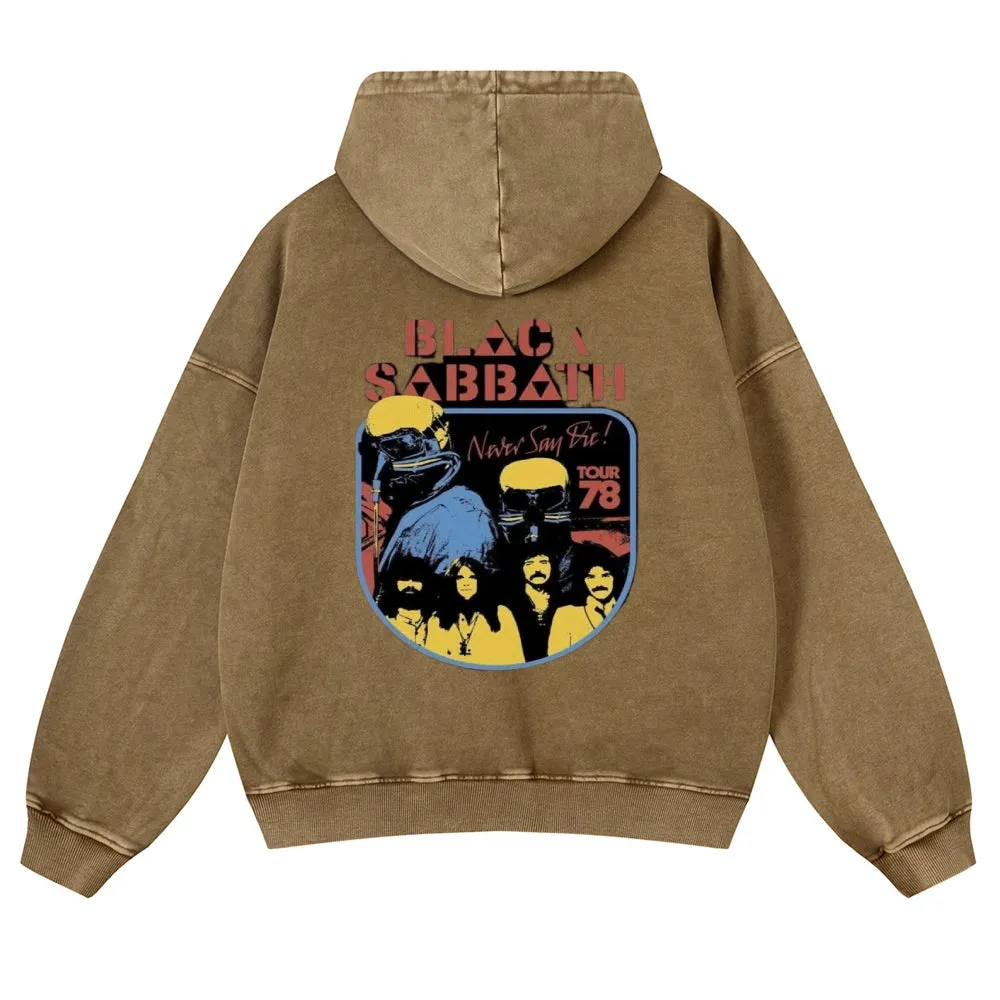 Mens Vintage  Black Sabbath Rock Band Hoodies